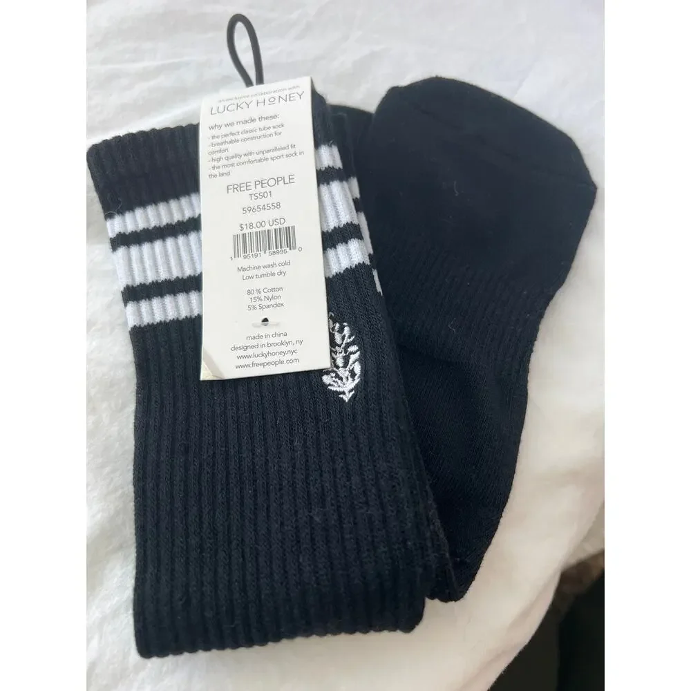 NWT Free People Movement Logo Stripe Tube Socks